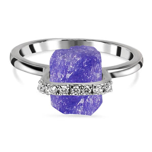 tanzanite-raw-crystal-white-topaz-ring-tzn-rr-381