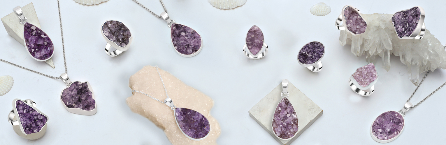 Amethyst Druzy Jewelry