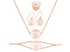 Hamsa Hand Plain Silver Jewelry Set PS-RDR-316 / RDE-537 / RDN-5 / RDB-5.