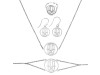 Hamsa Hand Plain Silver Jewelry Set PS-RDR-316 / RDE-537 / RDN-5 / RDB-5.