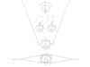 Human Body Chakra Plain Silver Jewelry Set PS-RDR-325 / RDE-546 / RDN-14 / RDB-14.