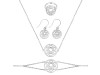 Sacral Chakra Plain Silver Jewelry Set PS-RDR-318 / RDE-539 / RDN-7 / RDB-7.