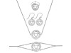 Throat Chakra Plain Silver Jewelry Set PS-RDR-319 / RDE-540 / RDN-8 / RDB-8.