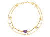 Amethyst  Raw Crystal & White Topaz Bracelet AMT-RDB-168.