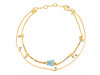 Aquamarine  Raw Crystal & White Topaz Bracelet AQM-RDB-168.