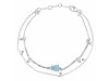Aquamarine  Raw Crystal & White Topaz Bracelet AQM-RDB-168.