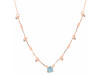 Aquamarine  Raw Crystal & White Topaz Necklace AQM-RDN-385.