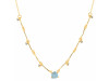 Aquamarine  Raw Crystal & White Topaz Necklace AQM-RDN-385.