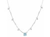 Aquamarine  Raw Crystal & White Topaz Necklace AQM-RDN-385.