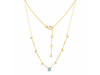 Aquamarine  Raw Crystal & White Topaz Necklace AQM-RDN-385.