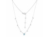 Aquamarine  Raw Crystal & White Topaz Necklace AQM-RDN-385.