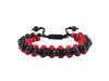 Black Obsidian / Red Coral Beaded Bracelet BDD-11-120