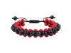 Black Obsidian / Red Coral Beaded Bracelet BDD-11-138