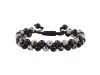 Dalmatian / Black Obsidian Beaded Bracelet BDD-11-140