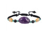 Black Obsidian / Amethyst / Citrine / Green Onyx Beaded Bracelet BDD-11-143