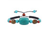 Turquoise Tibetan / Turquoise / Carnelian / Tiger Eye Beaded Bracelet BDD-11-179