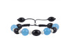Blue Chalcedony / Black Spinel Beaded Bracelet BDD-11-194