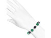 Green Chalcedony / Black Spinel Beaded Bracelet BDD-11-195