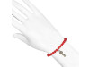 Key Charm / Red Coral Beaded Bracelet BDD-11-207