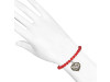 Filigree Heart Charm / Red Coral Beaded Bracelet BDD-11-208