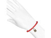 Lock Charm / Red Coral Beaded Bracelet BDD-11-209