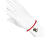 CAT Charm / Red Coral Beaded Bracelet BDD-11-210