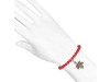 Leaf Charm / Red Coral Beaded Bracelet BDD-11-211