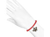 Butterfly Charm / Red Coral Beaded Bracelet BDD-11-212