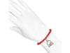 Bird On A Swing Charm / Red Coral Beaded Bracelet BDD-11-213