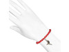 Hummingbird Charm / Red Coral Beaded Bracelet BDD-11-215