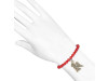 Antique Guardian Angel Charm / Red Coral Beaded Bracelet BDD-11-216