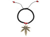 Red Coral / Marijuana Leaf Charm Beaded Bracelet BDD-11-222