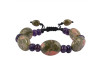 Amethyst / Unakite Beaded Bracelet BDD-11-252