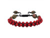 Red Coral / Unakite Beaded Bracelet BDD-11-268