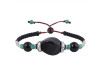 Black Obsidian / Green Onyx Beaded Bracelet BDD-11-318