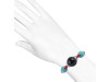Black Obsidian / Turquoise / Red Cora Beaded Bracelet BDD-11-327