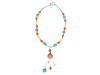 Turquoise/Carnelian/Pearl Beaded Necklace BDD-12-1625