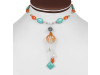 Turquoise/Carnelian/Pearl Beaded Necklace BDD-12-1625
