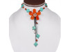 Carnelian/Turquoise Beaded Necklace BDD-12-1659