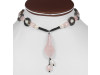 Rose Quartz/Pearl Beaded Necklace BDD-12-1663
