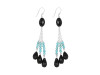 Black Spinel/Turquoise Beaded Earring BDD-3-162