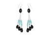 Black Spinel/Turquoise Beaded Earring BDD-3-162