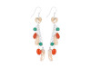 Biwa Pearl/Carnelian Beaded Earring BDD-3-166