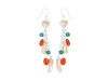Biwa Pearl/Carnelian Beaded Earring BDD-3-166