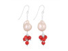 Pearl / Red Coral Beaded Earring BDD-3-171