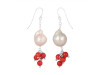 Pearl / Red Coral Beaded Earring BDD-3-171