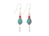 Turquoise / Pearl / Red Coral Beaded Earring BDD-3-173