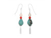 Turquoise / Pearl / Red Coral Beaded Earring BDD-3-173