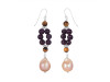 Amethyst / Pearl / Tiger Eye Beaded Earring BDD-3-177