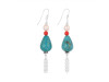 Turquoise / Pearl / Red Coral Beaded Earring BDD-3-178